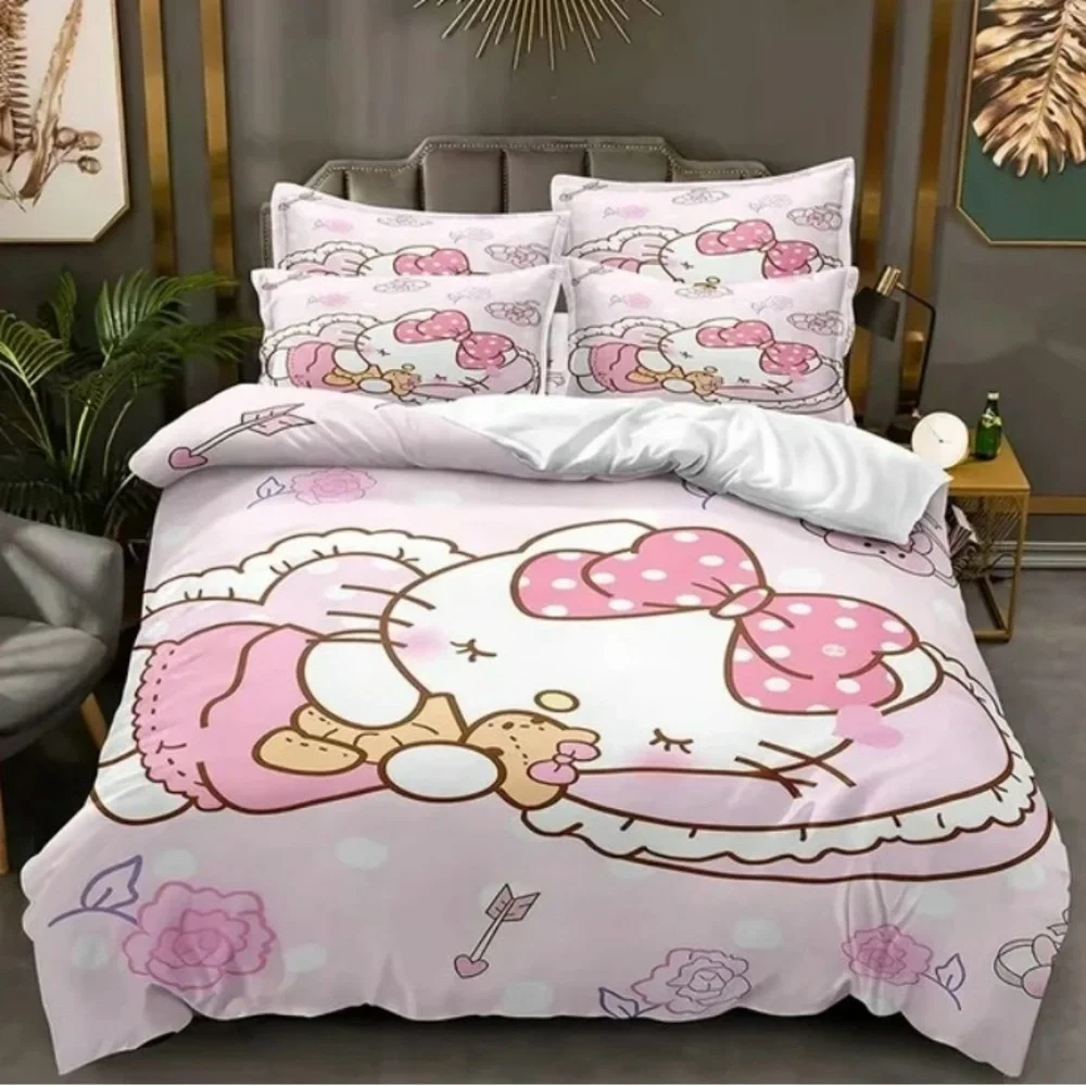 Adorable Pink Cartoon Duvet Cover Set